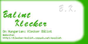 balint klecker business card